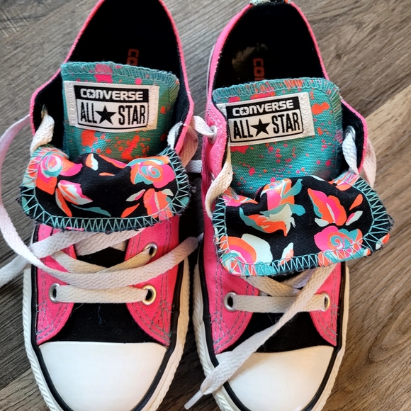 Girls Double Tongue Converse All*Star - Picture 3 of 7